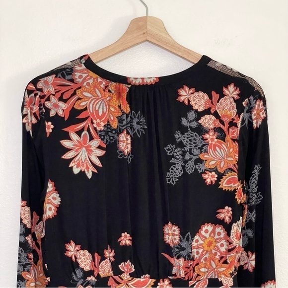 Free People Miranda Floral Button Front Midi Dress Black Combo 2 - Picture 10 of 16